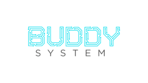 Buddy system text on transparent background