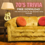 A yellow couch with the words 70s Trivia free download.