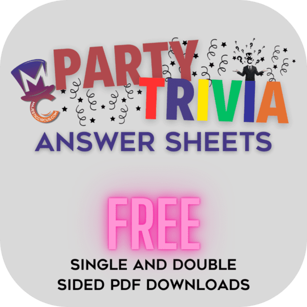 FREE Download - MC Party Trivia - Answer Sheet single and double sided PDF downloads.